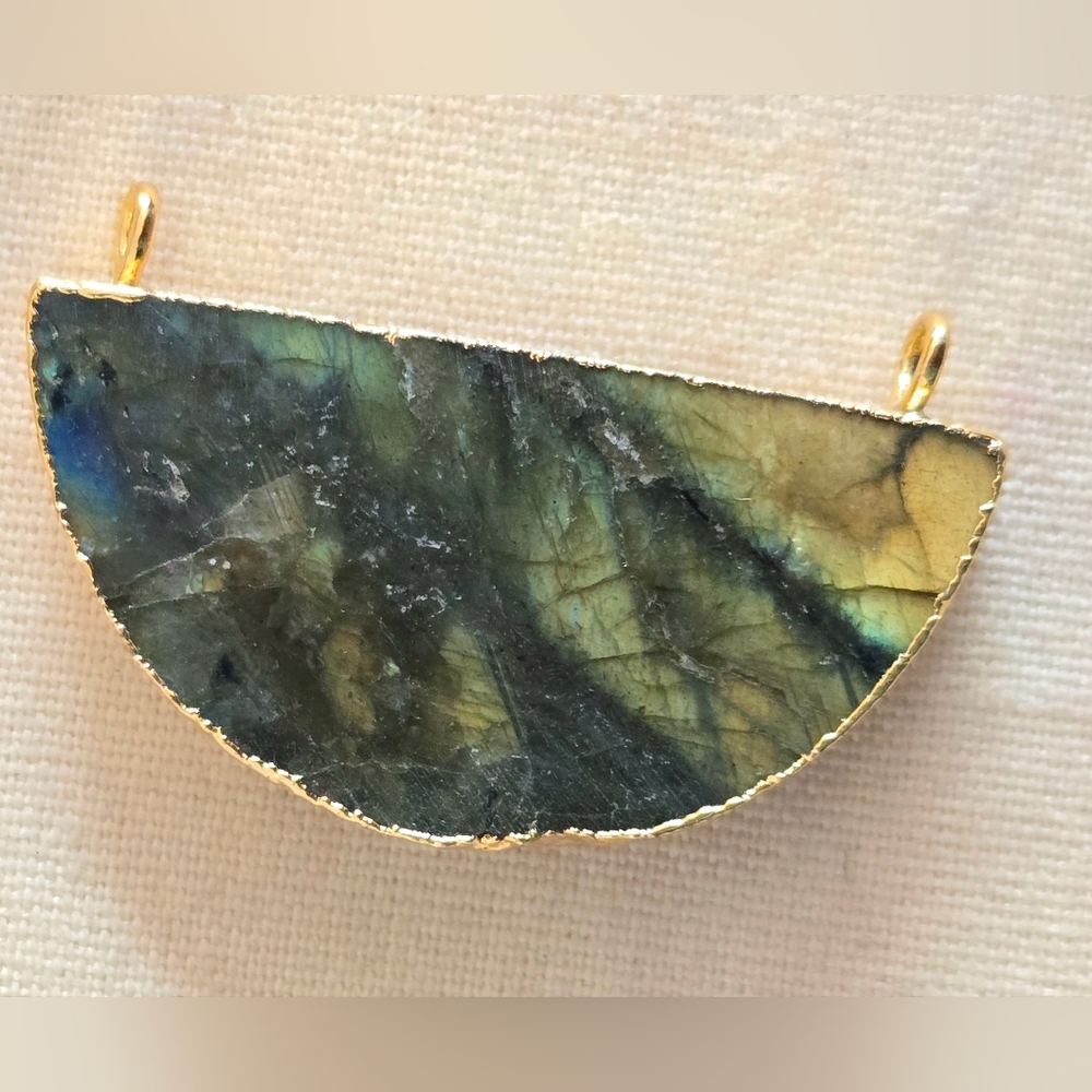 Half Circle Labradorite Pendant Connector A1